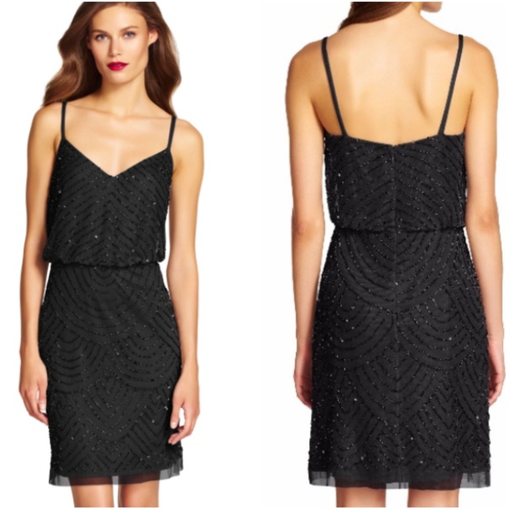 Adrianna Papell Sequin Black Dress